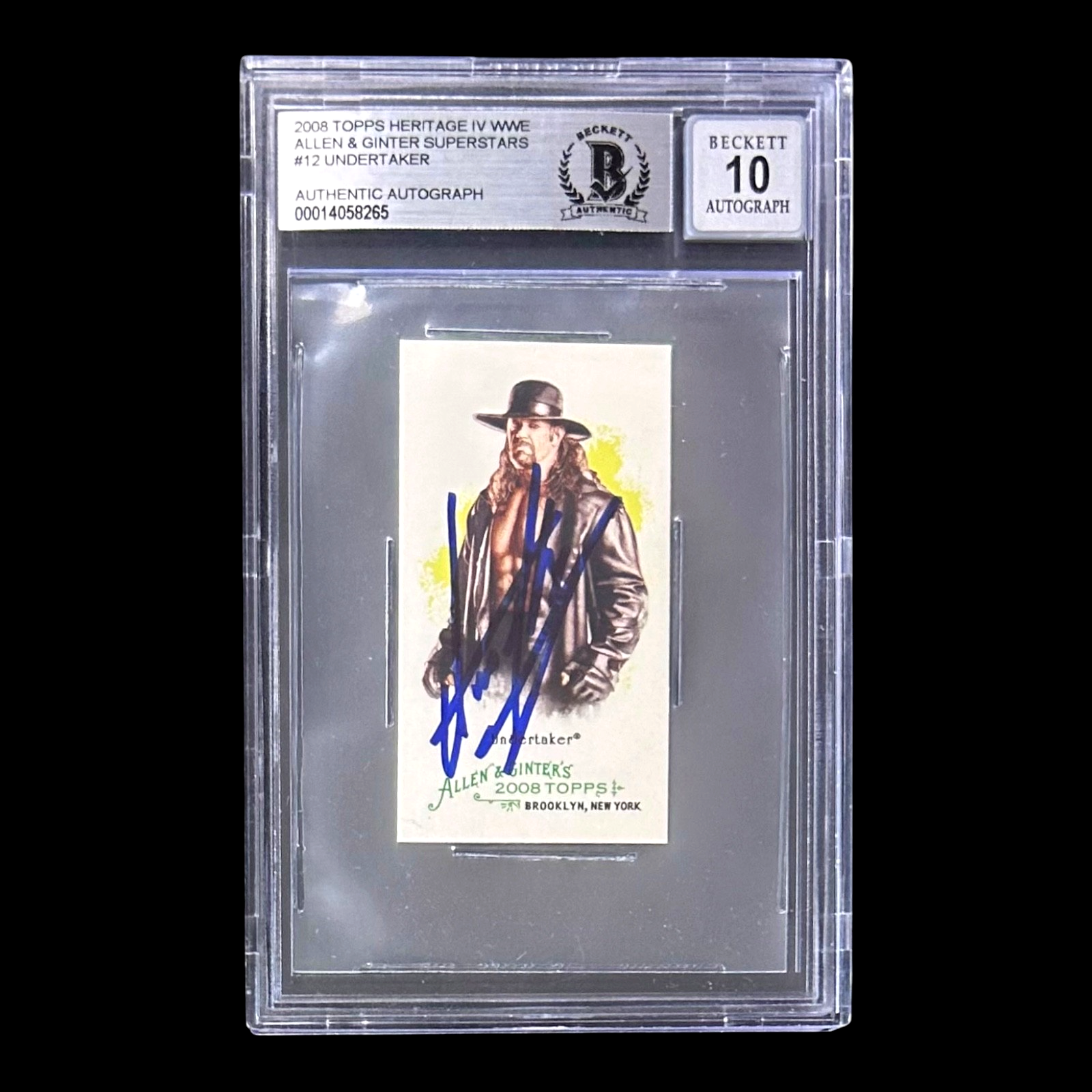 UNDERTAKER SIGNED 2008 TOPPS HERITAGE IV WWE ALLEN & GINTER Card 12 BAS 14058265