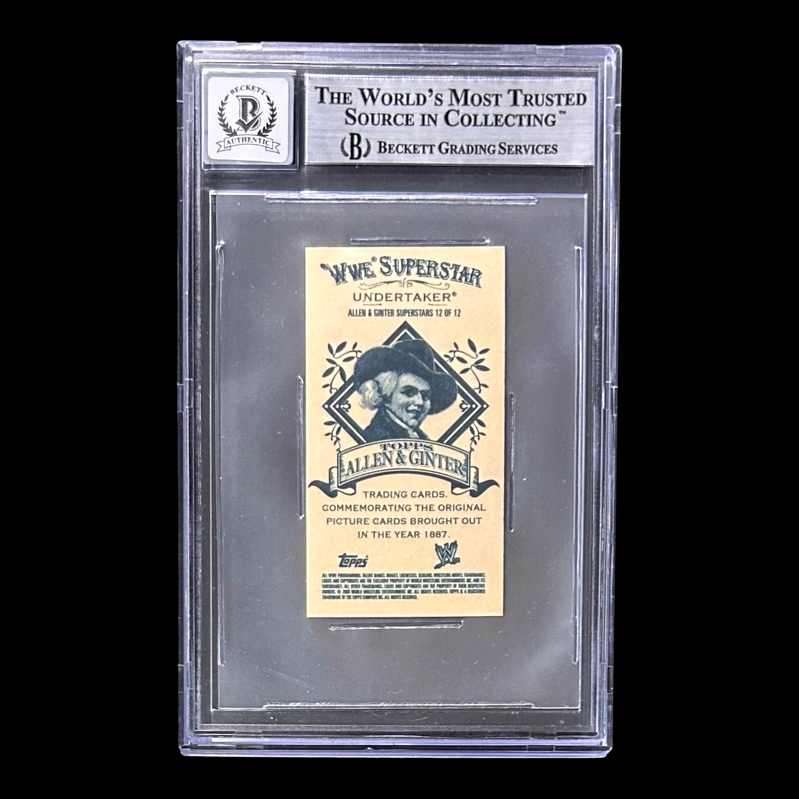 UNDERTAKER SIGNED 2008 TOPPS HERITAGE IV WWE ALLEN & GINTER Card 12 BAS 14058265 - Image 2