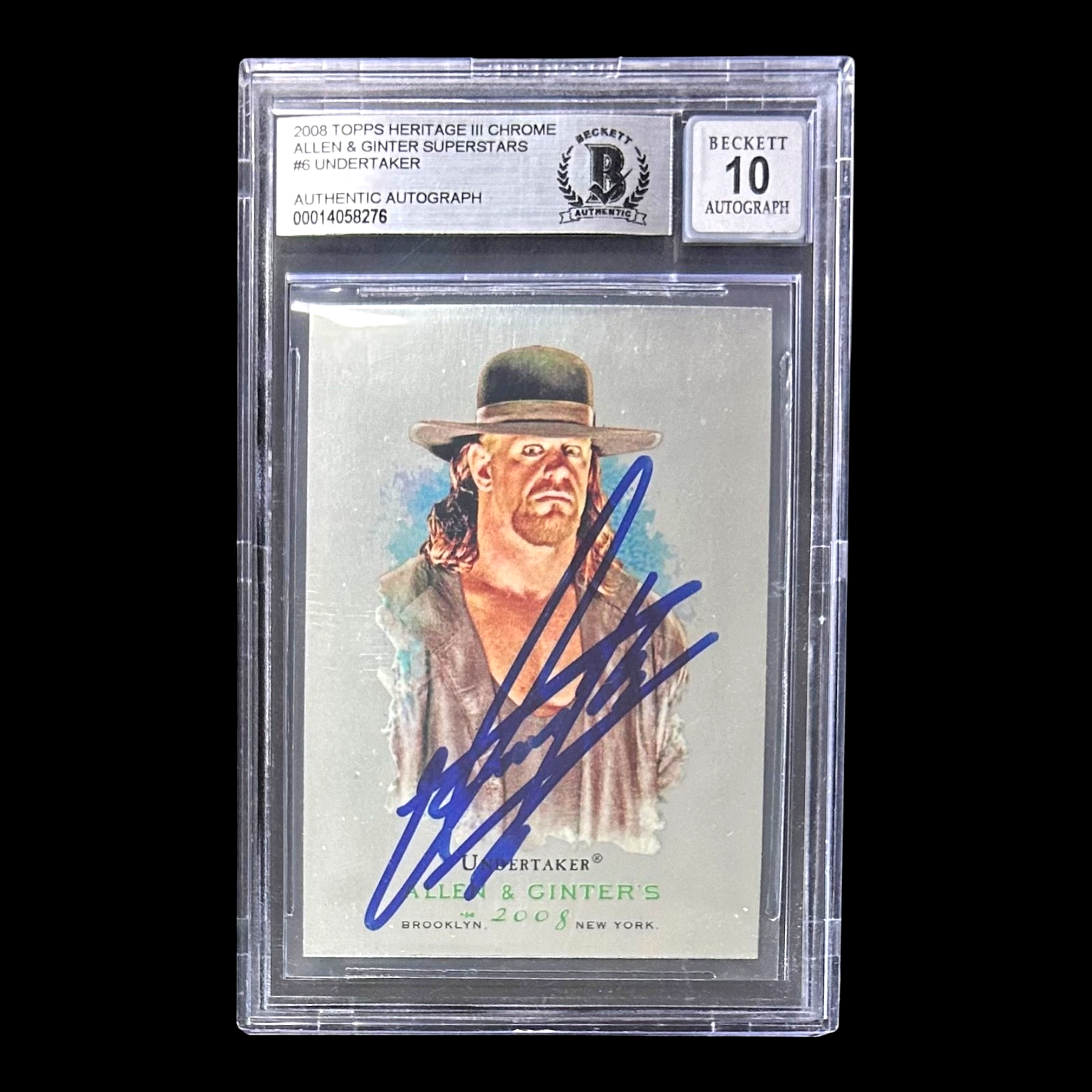UNDERTAKER SIGNED 2008 TOPPS HERITAGE III WWE ALLEN & GINTER Card 6 BAS 14058276