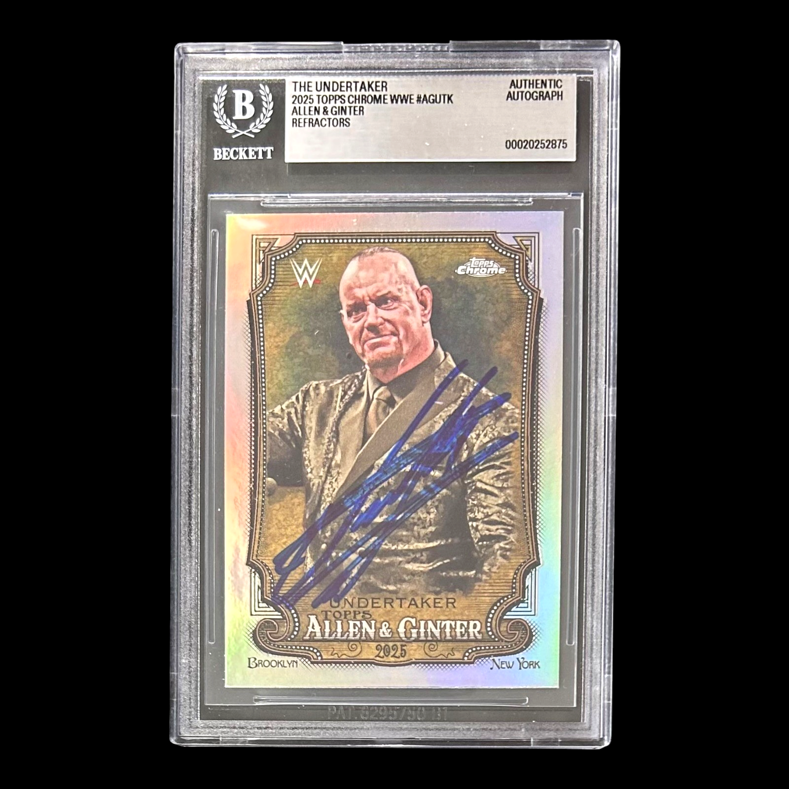 UNDERTAKER SIGNED 2025 TOPPS CHROME WWE ALLEN & GINTER Card #AGUTK BAS 20252875
