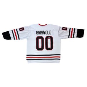 CHEVY CHASE "GRISWOLD" AUTOGRAPHED WHITE/BLACK/RED JERSEY JSA