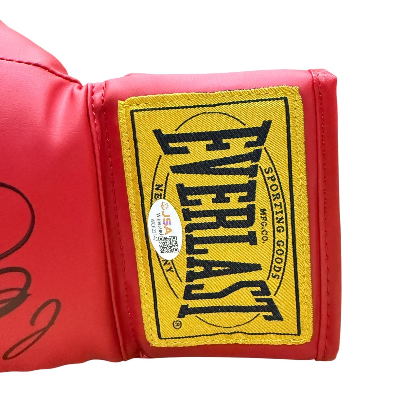 FLOYD MAYWEATHER JR. AUTOGRAPHED RED LEFT BOXING GLOVE JSA - Image 2