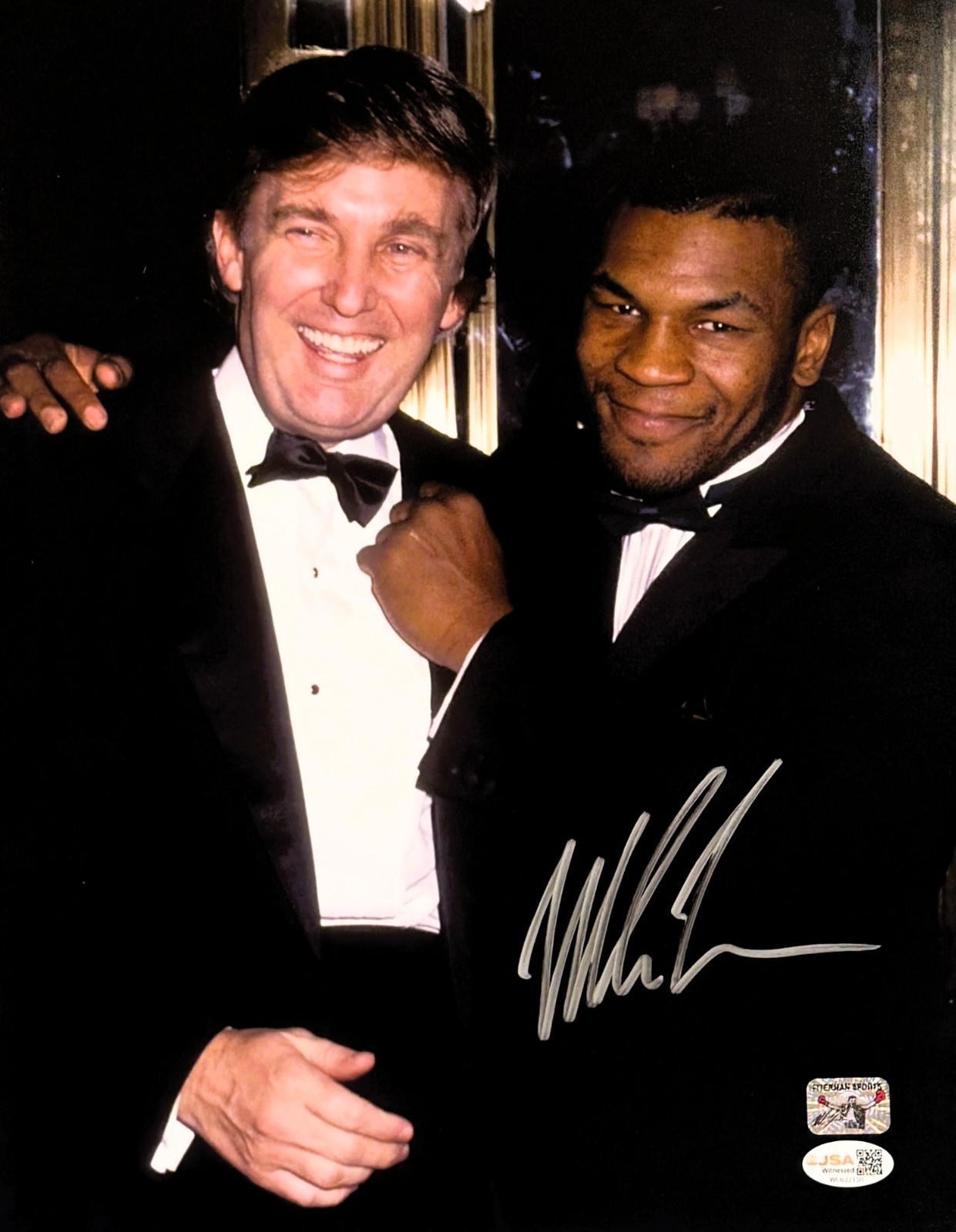 MIKE TYSON AUTOGRAPHED 11x14 PHOTO JSA & TYSON AUTHENTICATION TRUMP 2