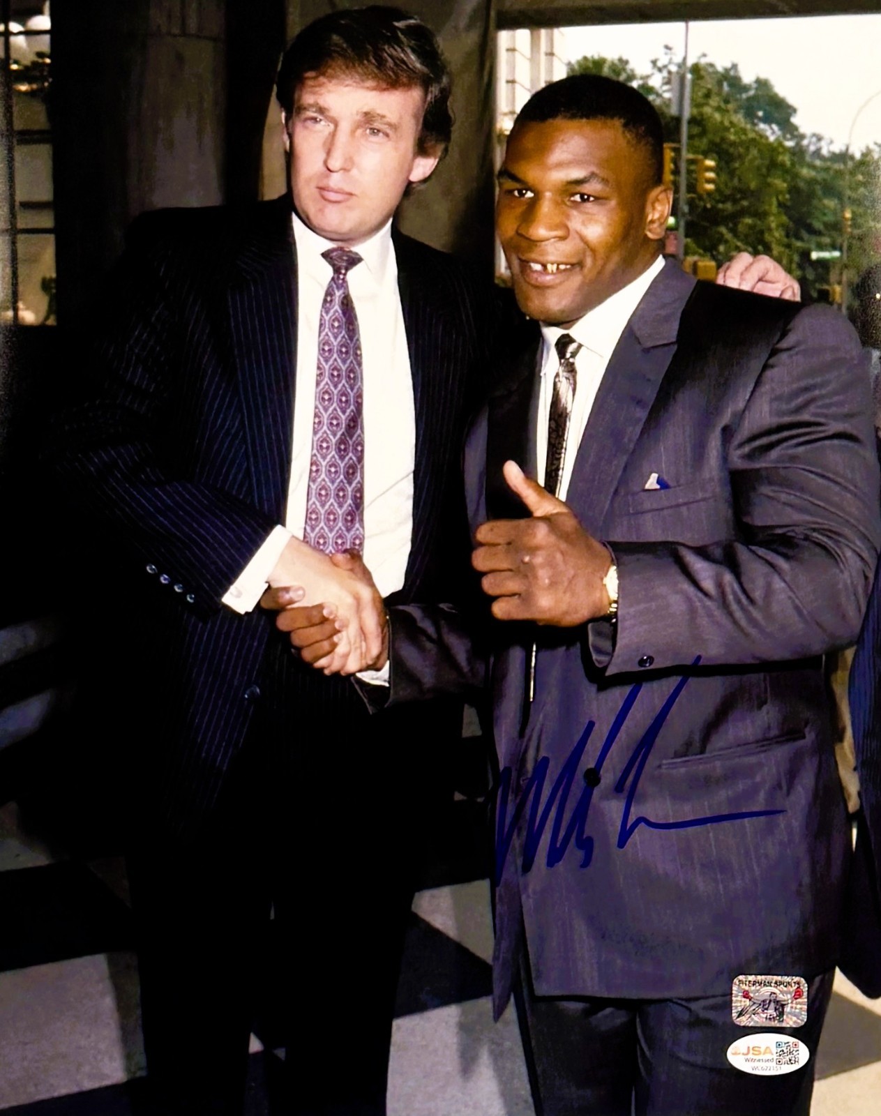 MIKE TYSON AUTOGRAPHED 11x14 PHOTO JSA & TYSON AUTHENTICATION TRUMP 1