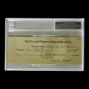 ORVILLE WRIGHT SIGNED CHECK WRIGHT BROTHERS BECKETT 20197621 Inventor Airplane